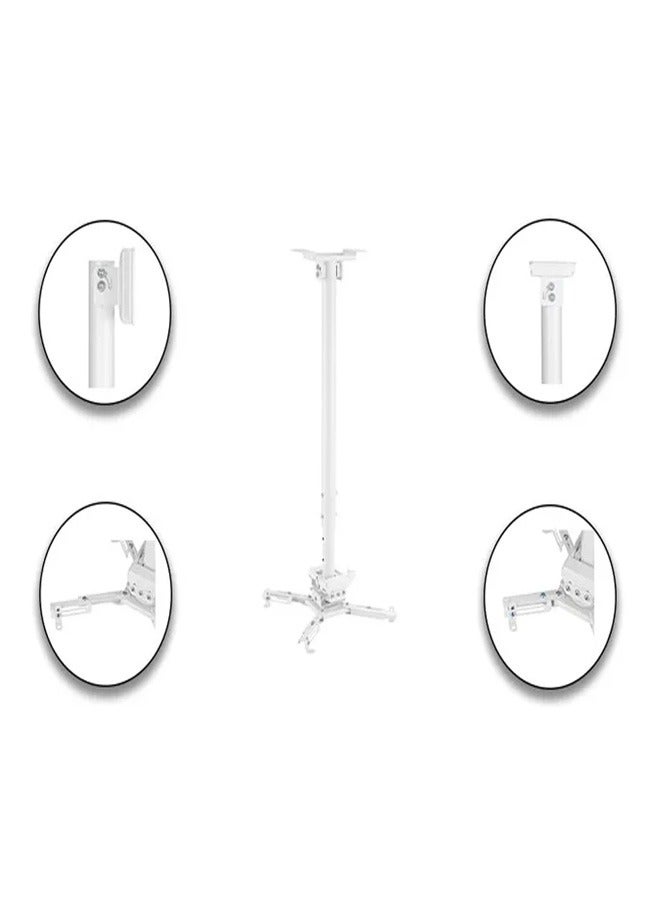 سكيل تك SH 08P حامل سقفي عالي التحمل لجهاز العرض للأسقف المائلة أو المسطحة، مقاس 745-1145 مم، سعة تحميل 45 كجم - أبيض - Image 3