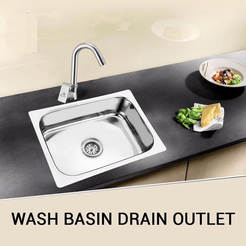 Mist Bath Mist Bath Round Shaped Premium Stainless Steel PVC Kitchen Sink Coupling for Home Waste Coupling for Kitchen SinkWash Basin Durable Drain Outlet with Chrome Finish Pack of 1 4 Inches - Image 5