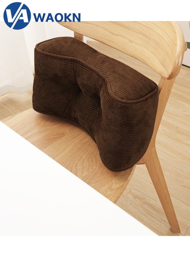 WAOKN Lumbar Support Pillow for Office Chairs, Back Support Pillow for Lower Back Pain Relief, Soft & Good Support Corduroy Desk Lumbar Cushion, Fits Waist, Lumbar Pillow, For Chairs, Plush, Corduroy Fabric  - Image 1