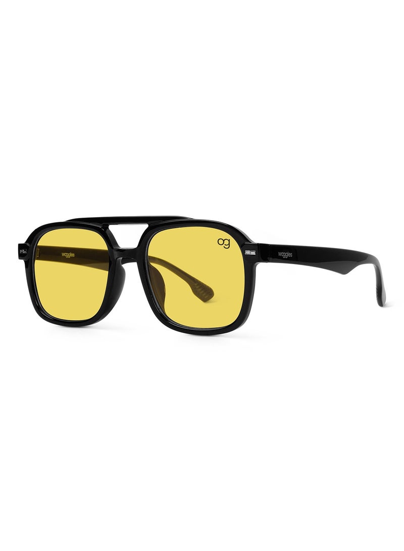 Woggles Designer Yellow Square Sunglasses| Men & Women| 100% Uv Protection - Image 5
