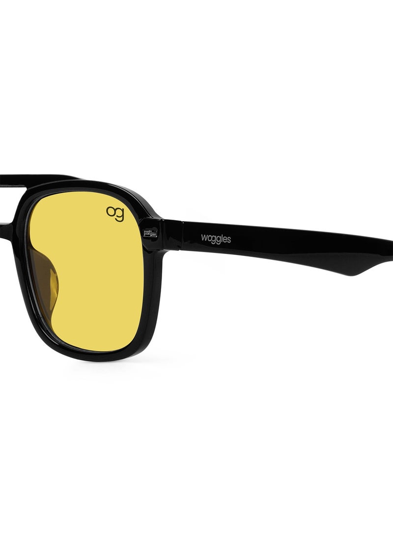 Woggles Designer Yellow Square Sunglasses| Men & Women| 100% Uv Protection - Image 3