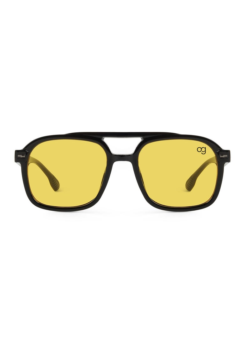 Woggles Designer Yellow Square Sunglasses| Men & Women| 100% Uv Protection - Image 4