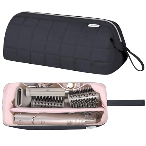 KarSyon Hair Tools Travel Bag Organizer for Dyson Airwrap Case Holder Shark Hair Dryer Flex Style Airstraight Brush Revlon Attachments Carrying Case Flat Curling Iron Bags Black - Image 1