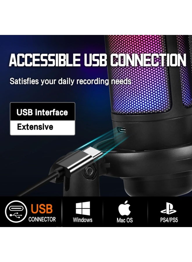 ميكروفون ديناميكي USB، ميكروفون تسجيل بودكاست مع مقبض كسب، توصيل وتشغيل، هيكل معدني، تقنية عزل الصوت، ميكروفون Cardioid Studio PC للبث الصوتي، استوديو منزلي، أبيض - Image 5