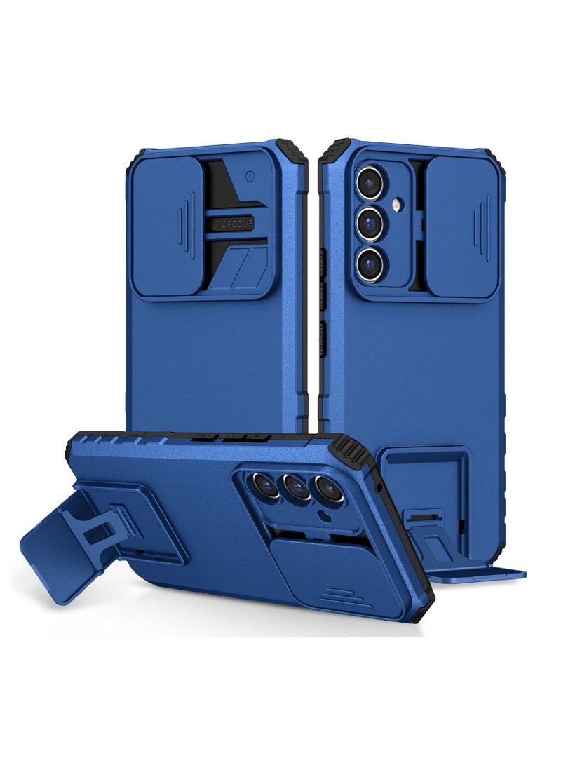 for Samsung Galaxy A36 / Galaxy A56 5G Case Cover, Innovative Telescopic Bracket, Sliding Protection Camera Window, Slim Thin PC&TPU Shockproof Mobile Phone Case for Samsung Galaxy A36 / Galaxy A56 5G, Blue 