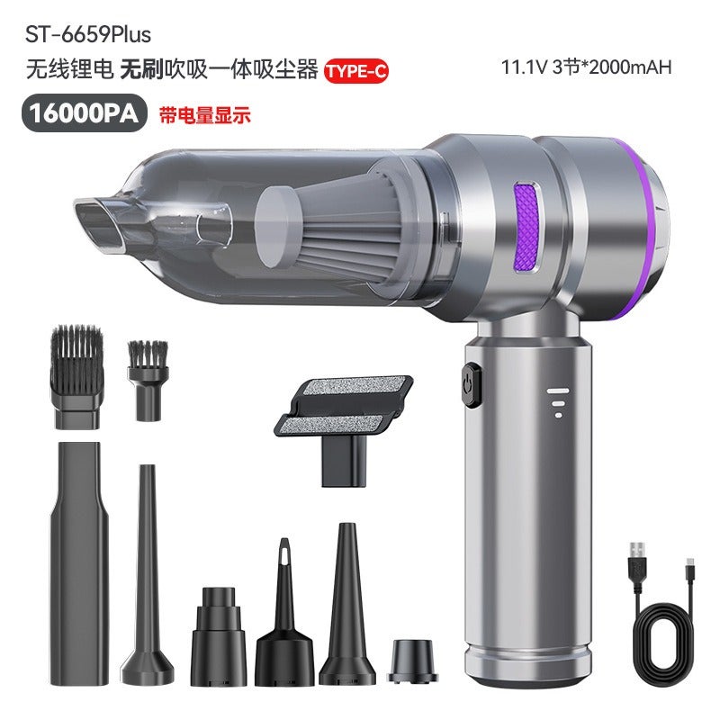 Car Vacuum Cleaner, Handheld Brushless High-Power Dust Remover with Inflator, Dual-Use Mini Car Air Blower