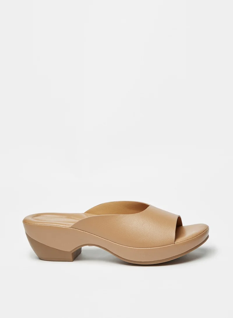 Flora Bella By Shoexpress Womens Solid Slip On Sandals With Block Heels By Shoexpress