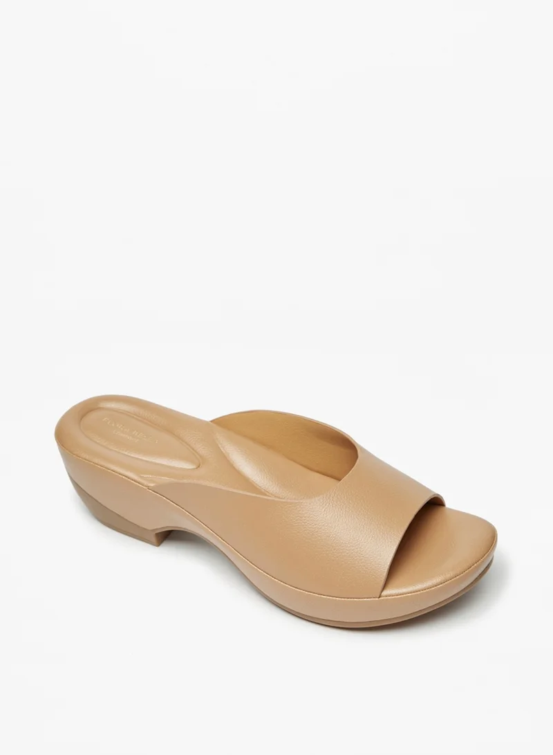 Flora Bella By Shoexpress Womens Solid Slip On Sandals With Block Heels By Shoexpress