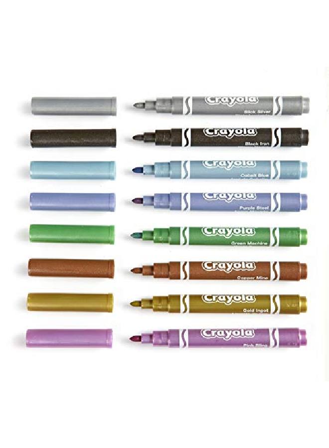 Crayola Metallic Markers 8 Count Colors May Vary - Image 4