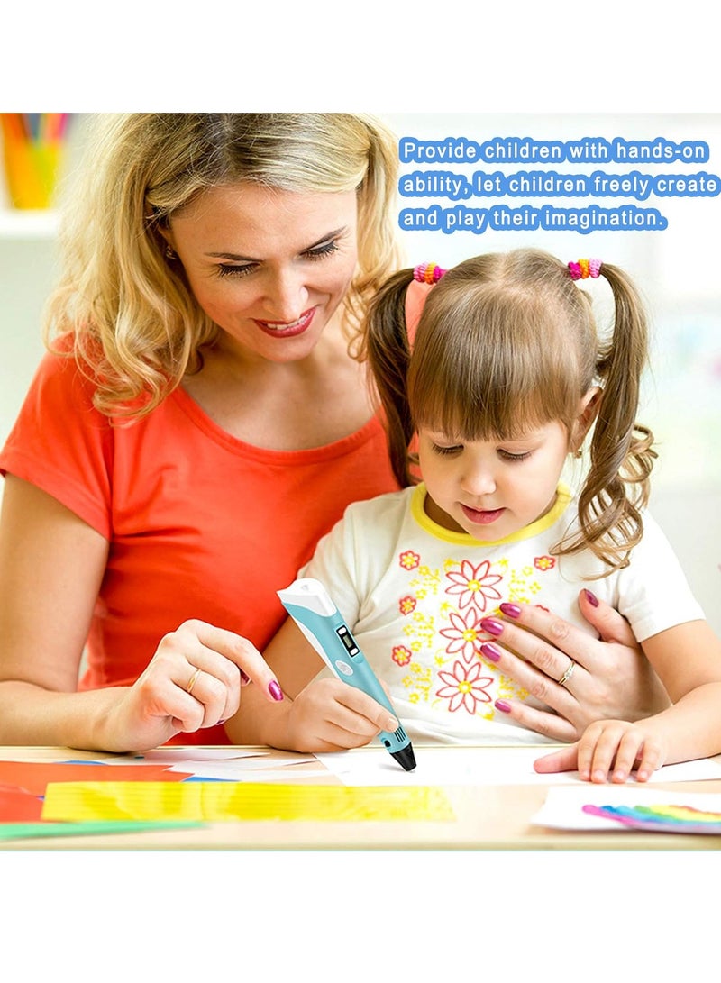 ARGT قلم ثلاثي الأبعاد ذكي مع شاشة LED، قلم طباعة ثلاثية الأبعاد مع شحن USB، 30 لون من خيوط PLA، متوافق مع PLA و ABS، هدية مثالية للفنون والحرف للأطفال والبالغين، هدايا DIY - Image 2