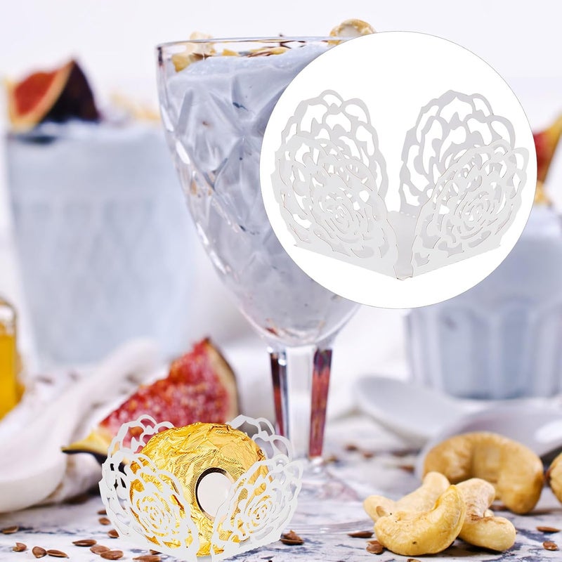 NUOBESTY 50pcs Chocolate Paper Candy Cups Baking Cups Truffle Wrappers Liners Cups Small Flared Paper Baking Cups for Muffins, Cupcakes or Mini Snacks - Image 3