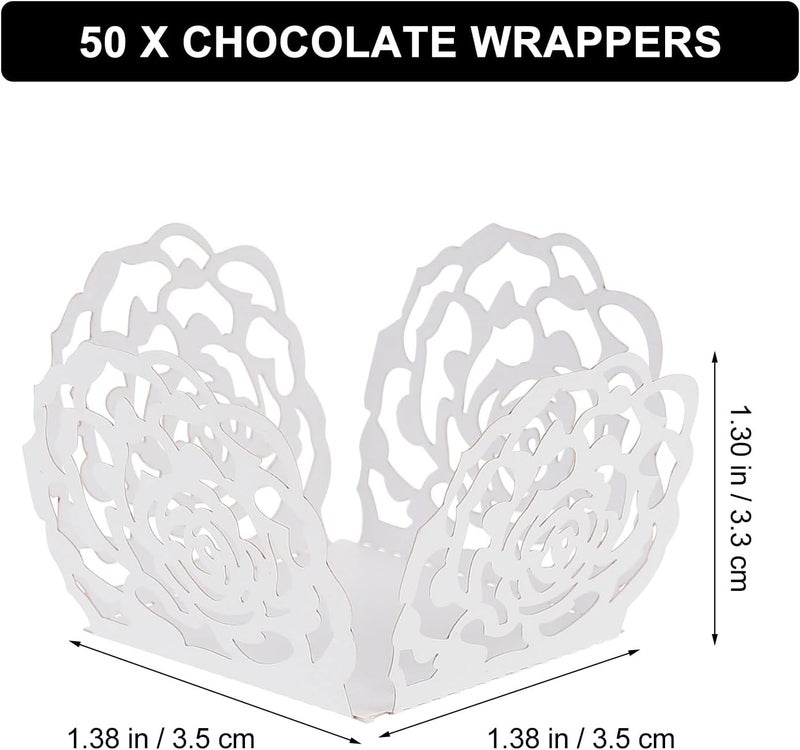 NUOBESTY 50pcs Chocolate Paper Candy Cups Baking Cups Truffle Wrappers Liners Cups Small Flared Paper Baking Cups for Muffins, Cupcakes or Mini Snacks - Image 2