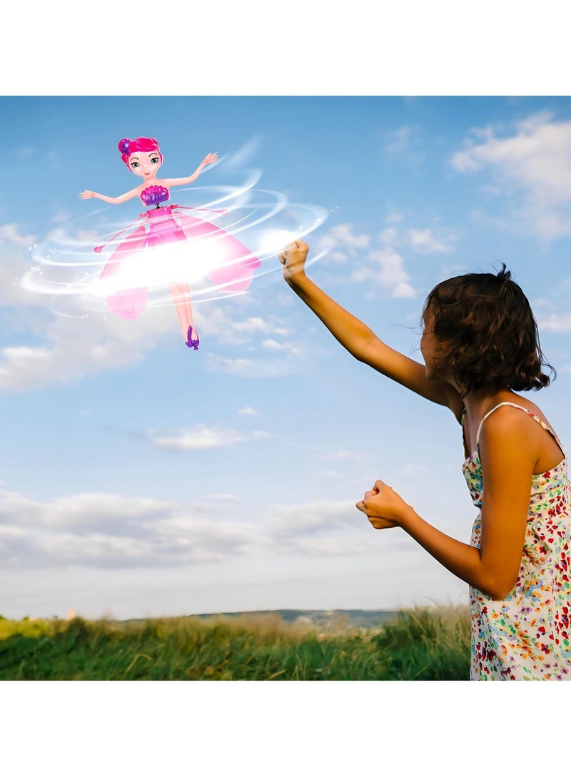 MAGIC VAULT دمية الأميرة الجنية الطائرة، دمية طائرة يتم التحكم فيها عن طريق الأشعة تحت الحمراء - دمية جنية طائرة مزودة بضوء، للأطفال والفتيات  - Image 4