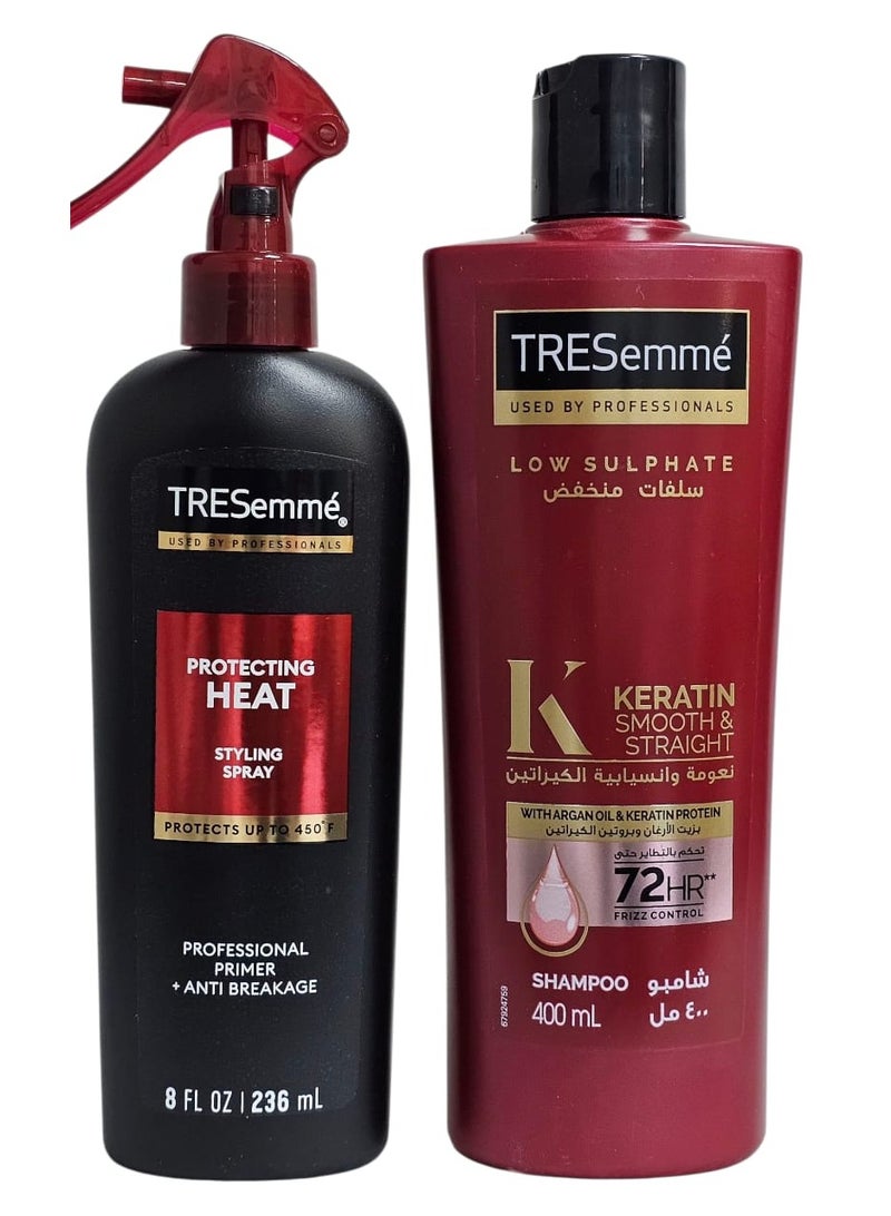 Tresemme Keratin Smooth Shampoo with Heat Protection Spray 400+236ml
