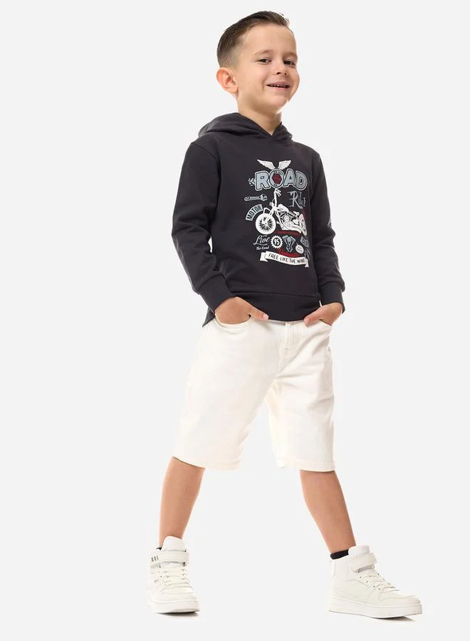 victor and jane Graphic Print Regular Fit Hoodie by Styli