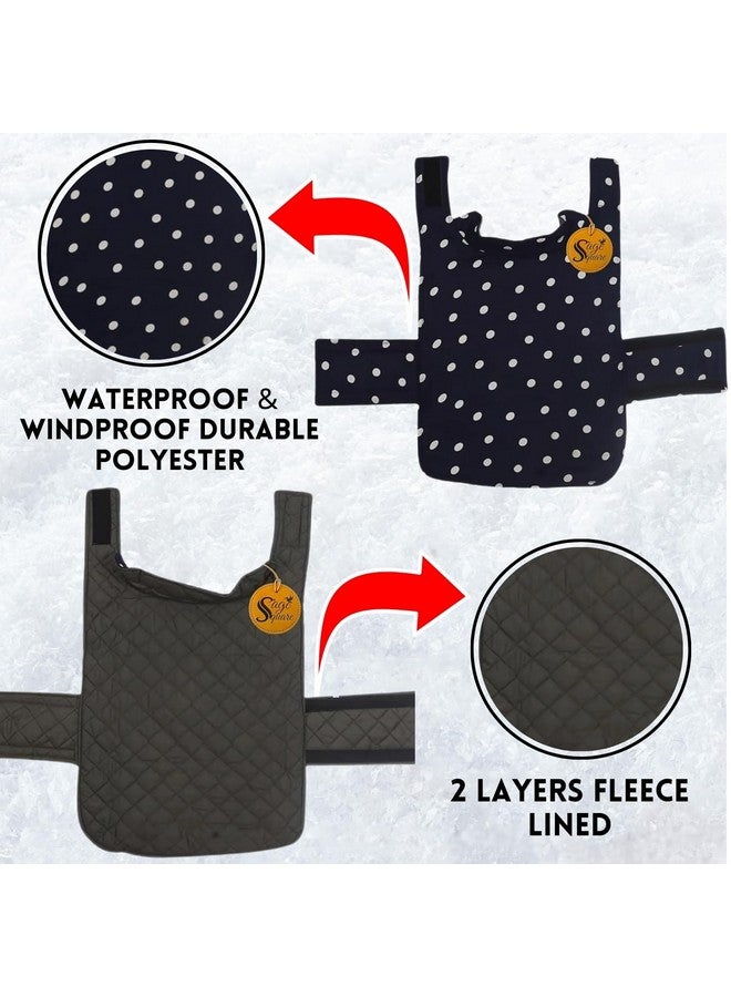 Sage Square معطف شتوي للكلاب بنقشة بولكا دوت قابل للعكس - جاكيت حيوانات أليفة مقاوم للعوامل الجوية، معزول، قابل للتعديل، ناعم ومريح للراحة الدافئة والمريحة في الداخل والخارج (بولكا أزرق بحري، 3XL - 24 بوصة) - Image 5