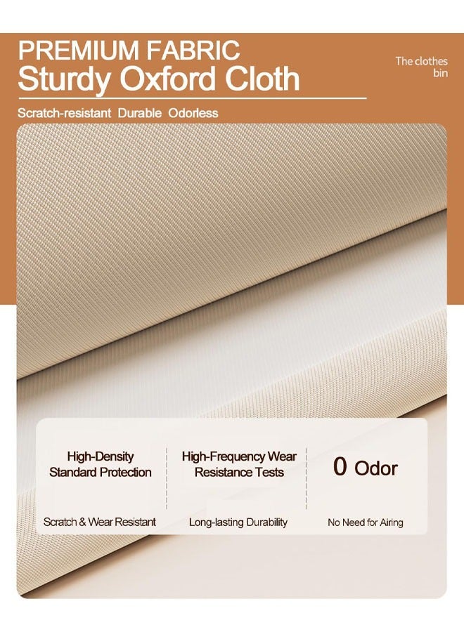 Hihonor 3-Pack Large Storage Baskets for Shelves, Sturdy Fabric Closet Storage Bins for Organizing with Clear Window, Collapsible Home Organization with Lid, Beige - Image 5