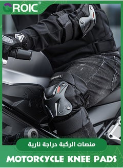 GROIC 1 Pair Motorcycle Knee Pads,Motorcycle Knee Shin Guard Pads,Adjustable Knee Cap Pads Protector,Heavy Duty Support Knee pads,Motorcycle Knee Brace  - Image 4