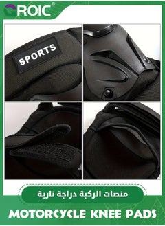 GROIC 1 Pair Motorcycle Knee Pads,Motorcycle Knee Shin Guard Pads,Adjustable Knee Cap Pads Protector,Heavy Duty Support Knee pads,Motorcycle Knee Brace  - Image 3