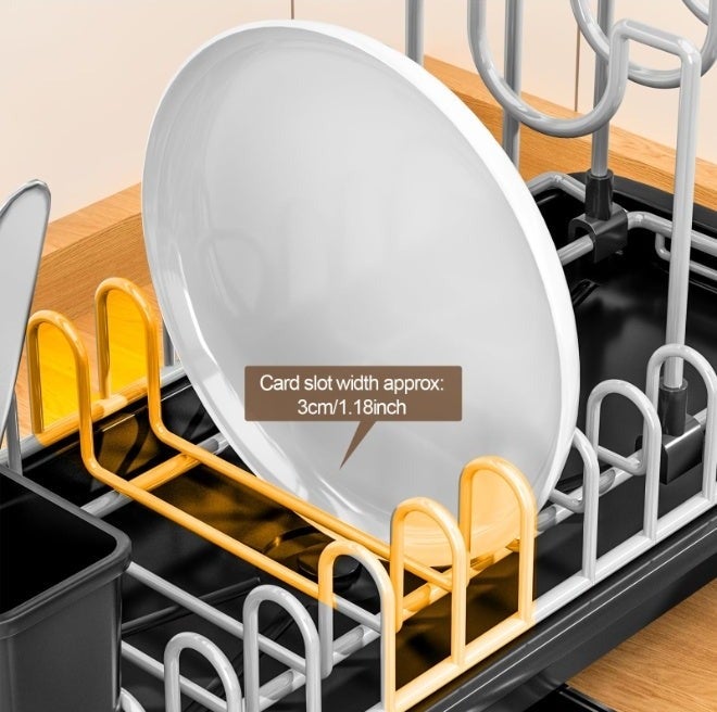 BESTPEAK Dish Drying Rack For Kitchen With Drainboard,Dish Drainer Plate Rack Dish rake Kitchen Organizer，Removable Utensil Holder and Cup Holder,Stainless Steel Kitchen Organizers for Dishes, Spoons and Forks - Image 3