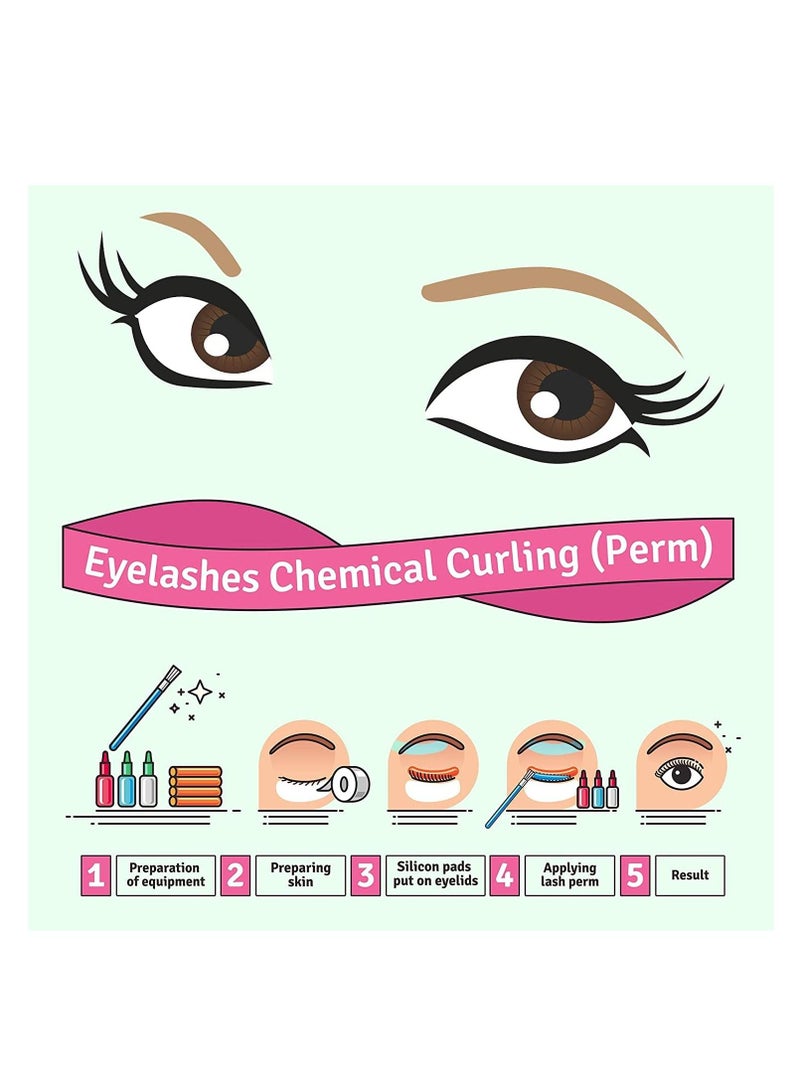 SYOSI 40 Pieces Eyelash Perming Curler Perm Pad Reusable Eyelash Perm Silicone Pads 5 Sizes Eyelash Lift Rods Makeup Beauty Tool for Different Length Eyelashes Lifting Green - Image 4