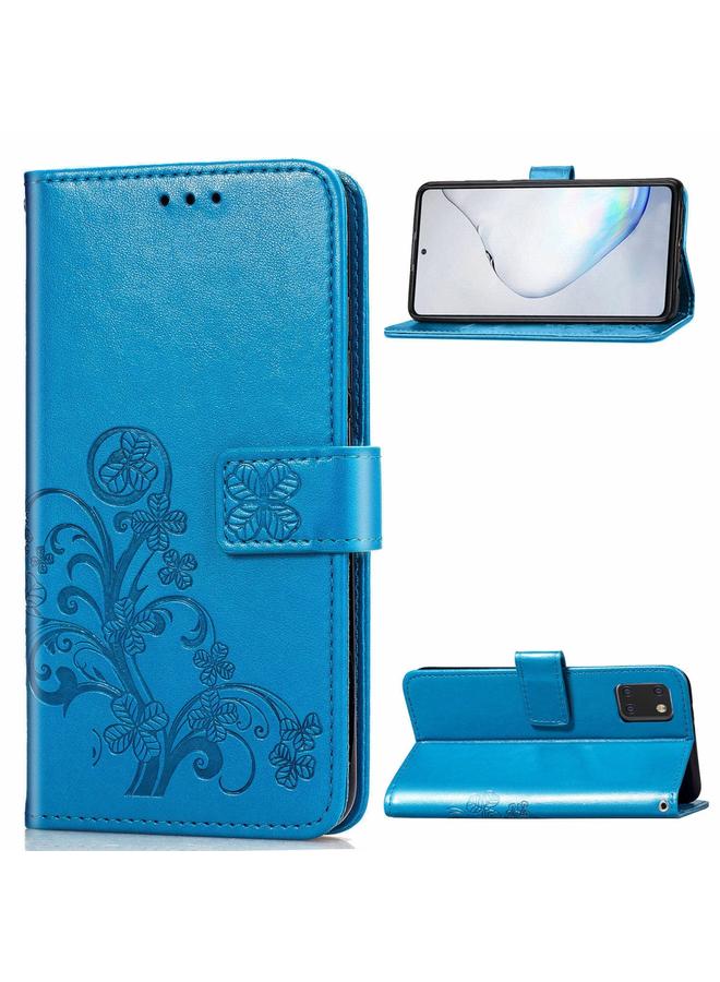 Zaboon Case For Galaxy Note10 Lite/A81/M60s Lucky Clover Pressed Flowers Pattern Leather Case with Holder & Card Slots & Wallet & Hand Strap - Image 1