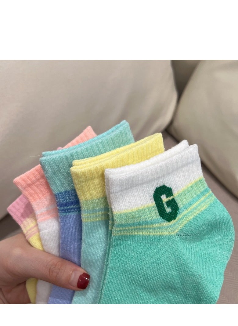Generic - Women Absorb Sweat and Deodorize Socks 5 Pairs High Quality Socks One Size Fits All - Image 1