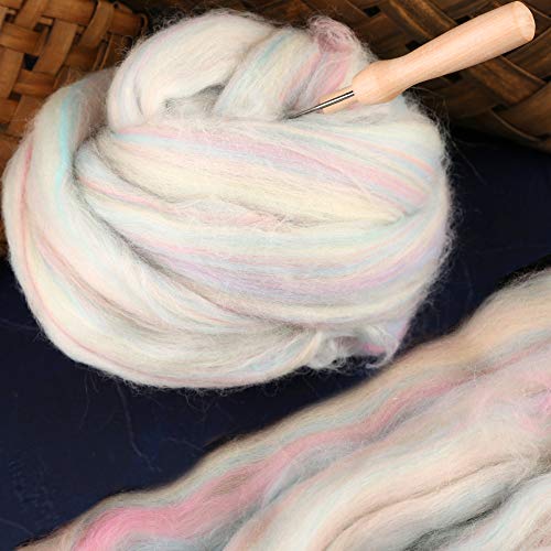 JUPEAN 3.53oz Wool Roving Yarn, Fiber Roving Wool Top, Needle Felting Supplies, Pure Wools, Chunky Yarn, Spinning Wools for Needle Felting Wet DIY Hand Spinning (Multicolor) - Image 3