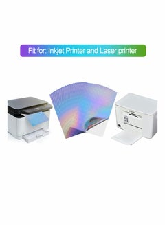 KASTWAVE Holographic Printable Vinyl Sticker Paper, Dries Quickly Waterproof Sticker Paper 20Pcs (Dot)  - Image 2