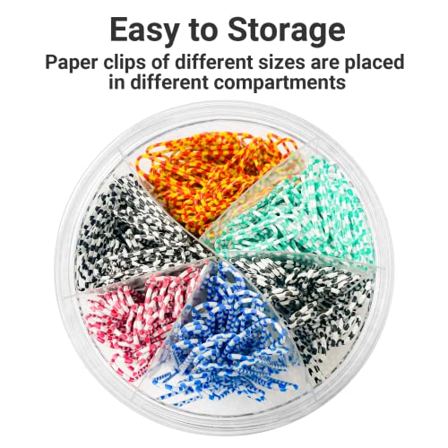 Joyberg 400 PCS Paper Clips, Metal Coated Paperclips, Paper Clips Assorted Sizes Medium & Large, Striped Colored Paper Clips, Colored Paper Clips Teacher Supplies for Home, School, Office (1.1" & 2") - Image 4