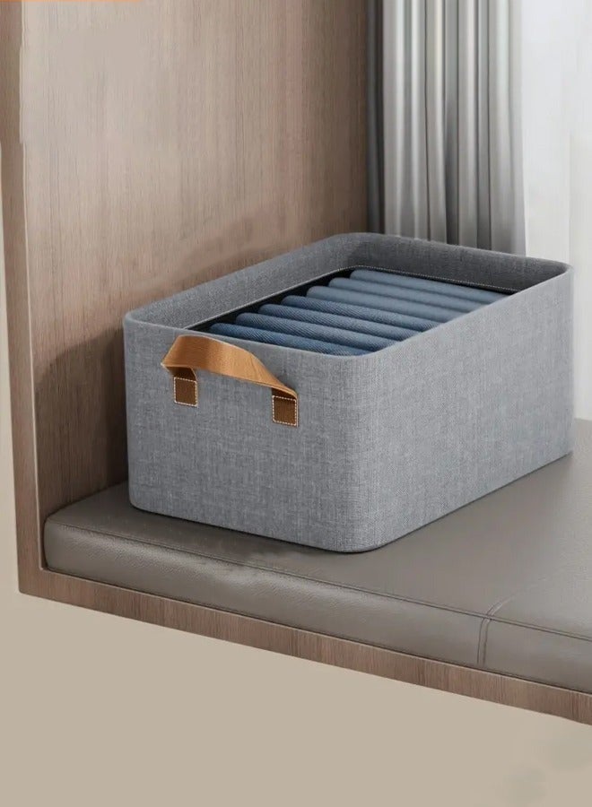 HOMESTAR 6pcs Foldable Fabric Clothes Organizer and Storage Box with Convenient Carry Side Handles - Image 2