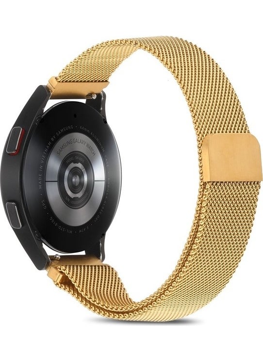 Megafox Teknoloji - Megafox Technology Samsung Galaxy Gear Sport Compatible Band Mesh Metal Mesh Magnet Strap, Gold - Image 1