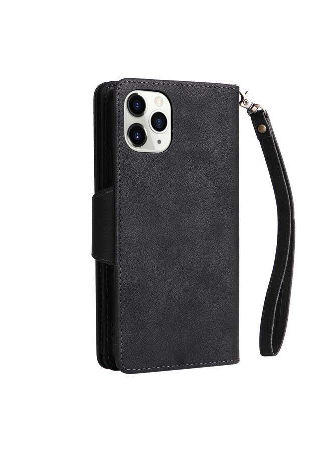 Zaboon Case For iPhone 11 Pro Rivet Buckle 9 Cards Three Fold Leather Phone Case - Image 3