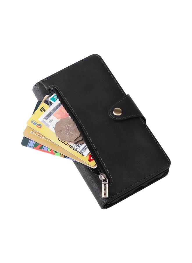 Zaboon Case For iPhone 11 Pro Rivet Buckle 9 Cards Three Fold Leather Phone Case - Image 5