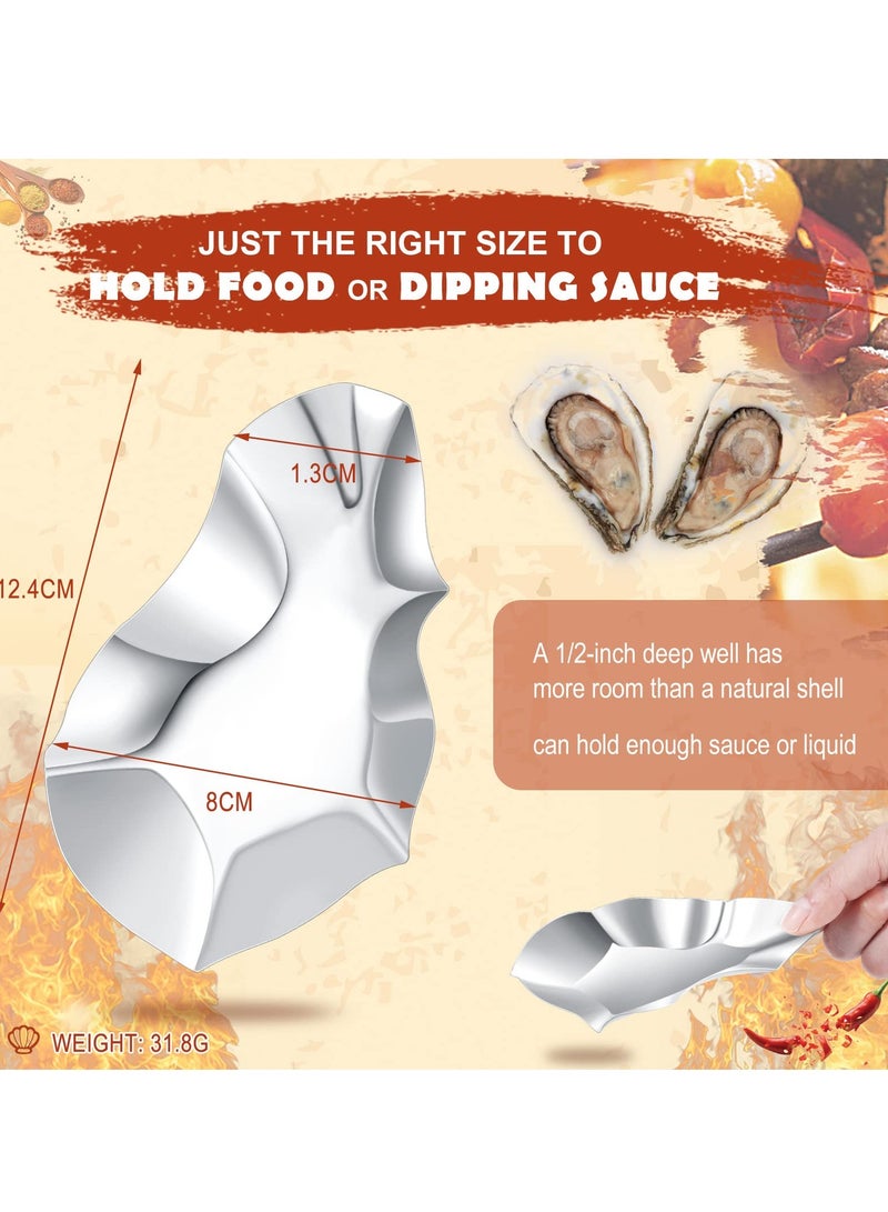 Zikra 8 Pcs Stainless Steel Oyster Shells, Grillable Oyster Grilling Pan for Cooking Oysters Shrimp Scallops Clams, Reusable Stainless Steel Grilling Pan - Image 2