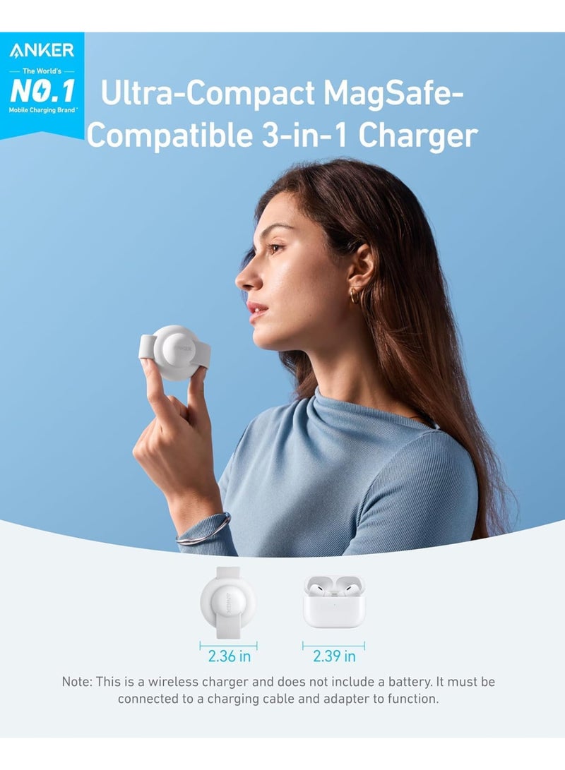 Anker MagSafe Compatible 3-in-1 Wireless Charging Station, Qi2 Certified MagGo 15W Charger, Foldable Travel Charging Pad for iPhone 15/14/13/12, AirPods, Apple Watch - - Image 3