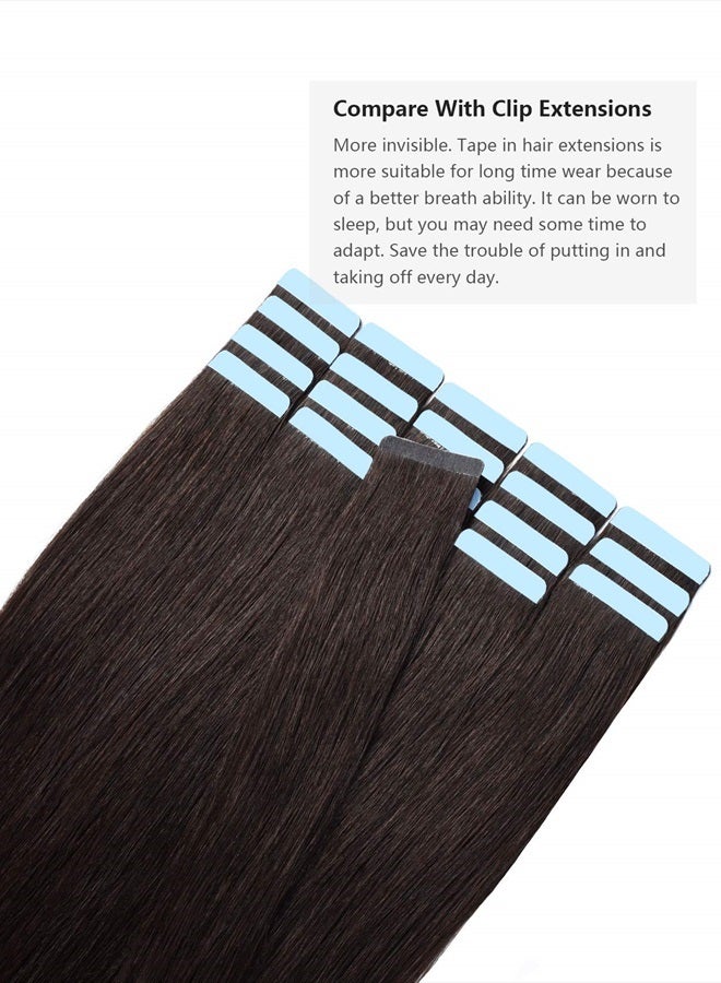 ROSE BUD Tape in Hair Extensions REMY Human Hair, Secure Skin Weft Hair Extensions Seamless 40g/Pack 20Pcs 14 Inch - Image 3