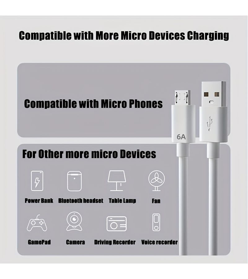 USB to Micro USB Fast Charging Data Cable 2m 3 Pack for Samsung Galaxy - Image 3