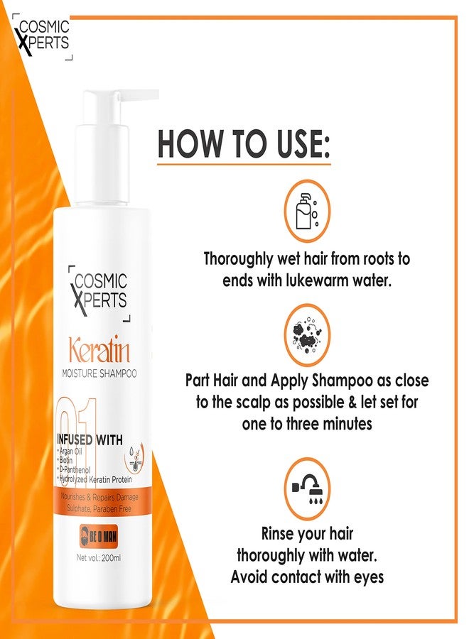 Be O Man COSMIC XPERTS Keratin SulfateFree ParabenFree Moisturizing Smooth Shampoo 200ml - Image 5