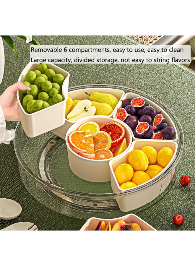 Divided Serving Tray with Lid and Handle Fruit Containers for Fridge Snack Box Container Divided Storage Box for Platters for Serving Food Outdoor Party Snack Cracker and Spice Organizer - Image 5
