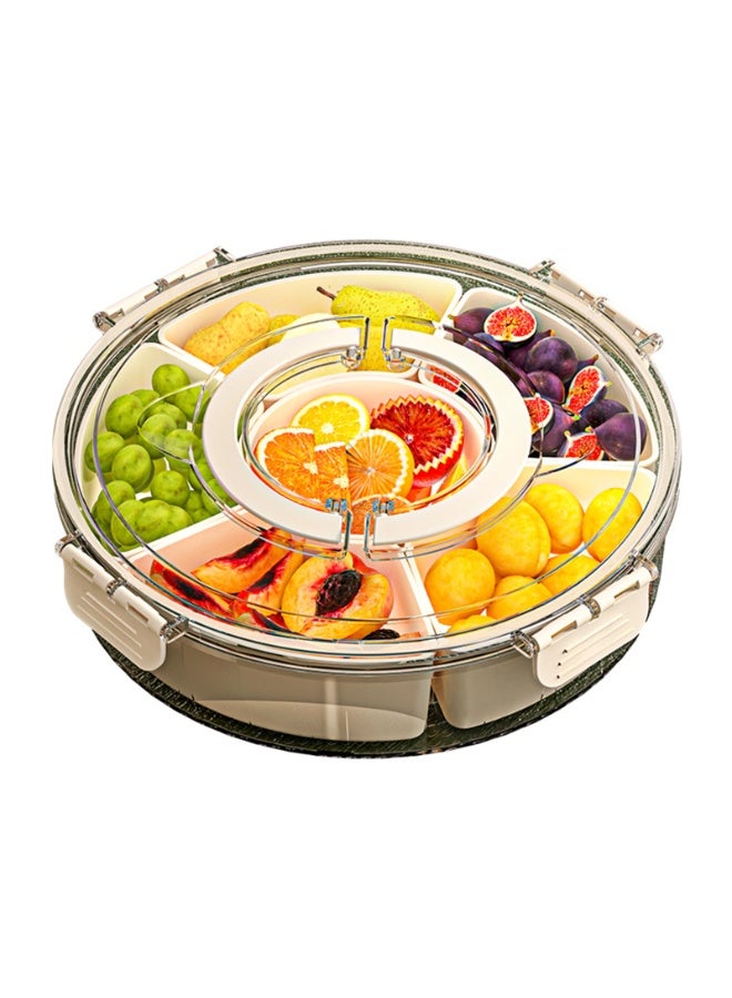 Divided Serving Tray with Lid and Handle Fruit Containers for Fridge Snack Box Container Divided Storage Box for Platters for Serving Food Outdoor Party Snack Cracker and Spice Organizer - Image 1