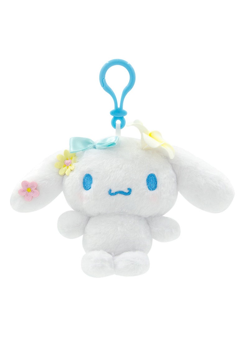 Cute Plush Doll Pendant, High-Quality PP Cotton Material Bag Key Chain Ornament, Ornament Gift For Boys And Girls (10cm Floral Big-Eared Dog Pendant) - Image 1