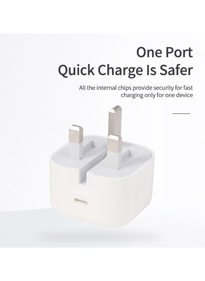 20W Fast USB C Wall Charger With USB C To Lightning Cable Compatible With iPhone