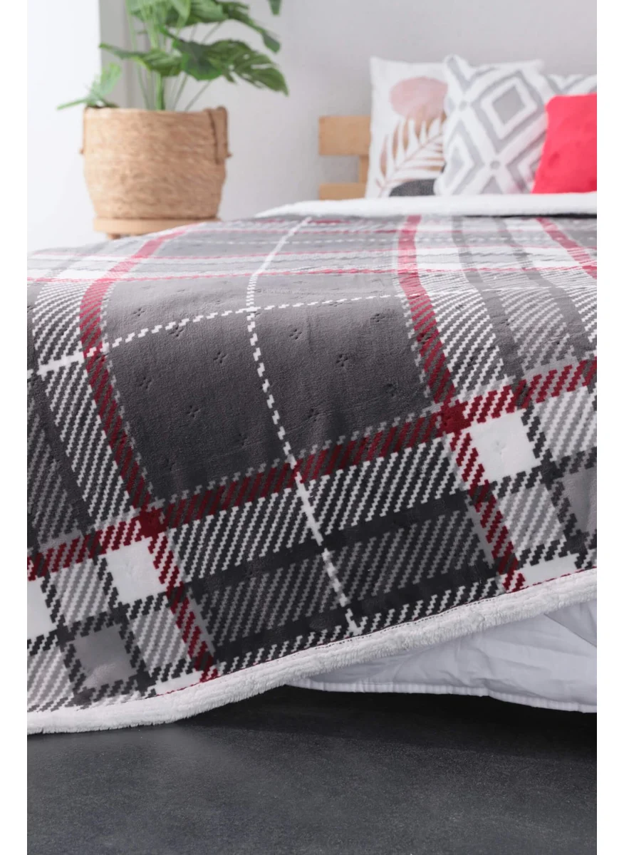 Favora Sherpa Anna Gray Double Sided Double Blanket