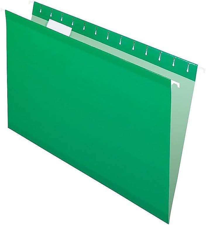 Reinforced Hanging Folders, Legal Size, Bright Green, 1/5 Cut, 25/BX (4153 1/5 BGR)