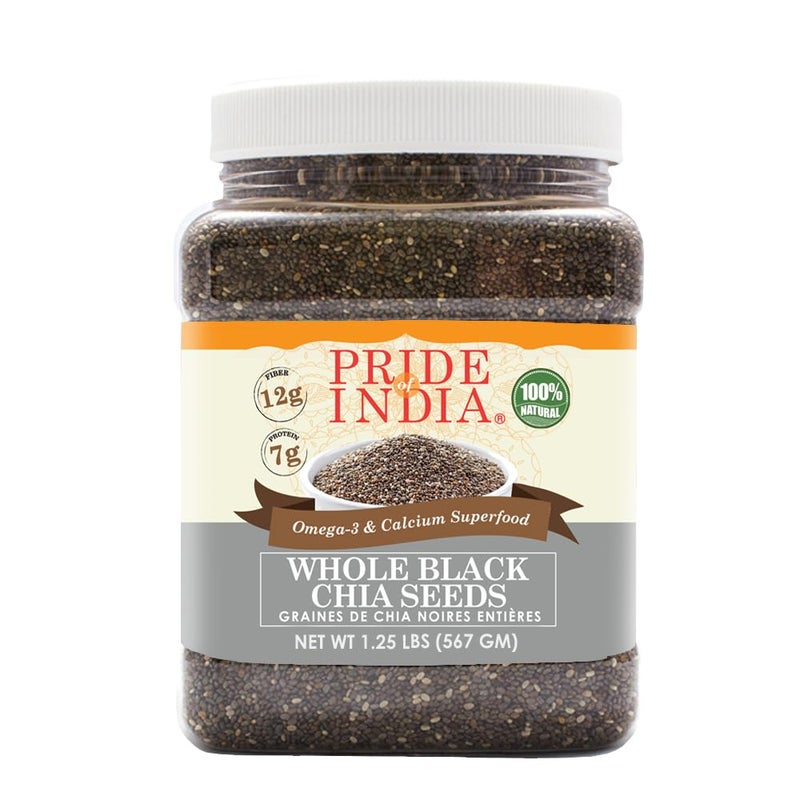 Pride of India Black Chia Seeds 125 lb  Whole Raw Chia Seeds for Smoothies Pudding Yogurt  Salad  High Fiber Omega 3  Calcium Rich Superfood  Vegan  Gluten Free - Image 3