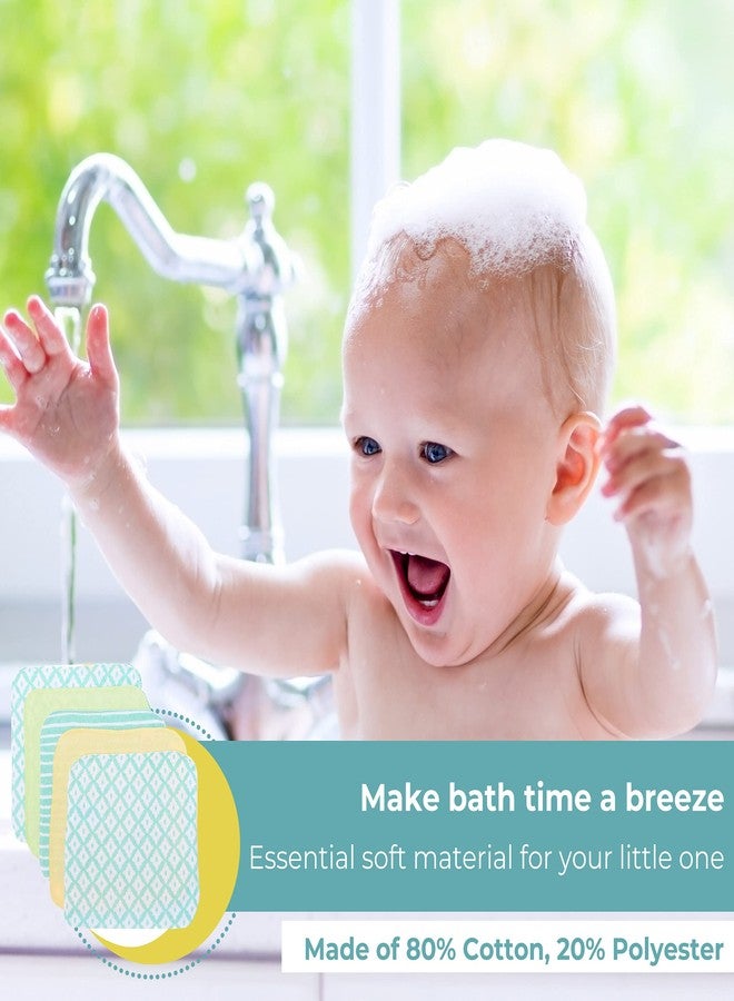 Spasilk Washcloth Wipes Set for Newborn Boys and Girls, Soft Terry Washcloth Set, Pack of 10, Green Diamonds - Image 5