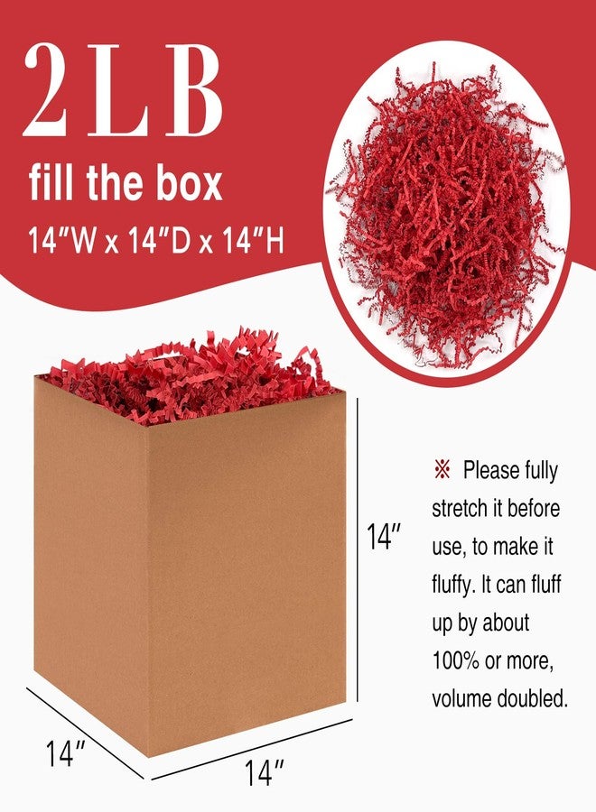 Corlcol 2LB Crinkle Cut Paper Shred Filler for Bag Gift Box Basket Confetti Paper Shreded Stuffing Decoration for Valentine's Day Holiday Party (Red) - Image 2