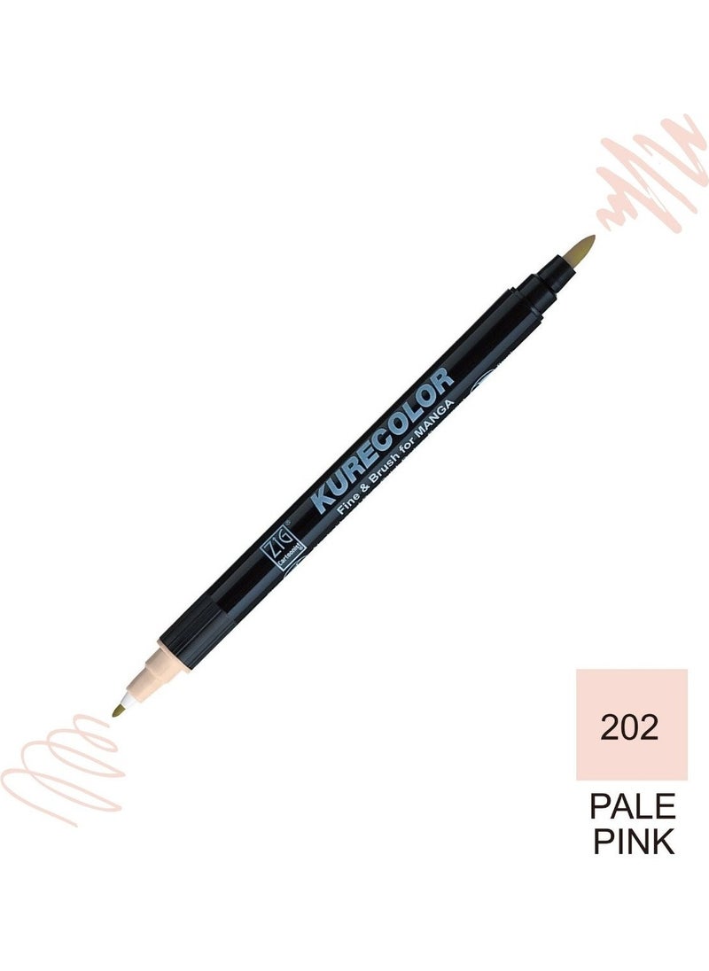 Zig Kurecolor Mangaka Fine&brush Double-Sided Pen CNKC-2200 No 202 Pale Pink  - Image 5