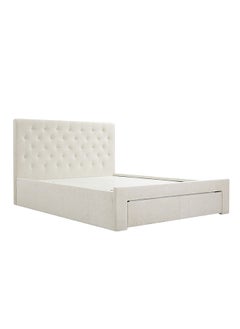 DANUBE HOME Danube Home Bacia Queen Bed With 2 Front Drawer Storage Sturdy Modern Design Wooden Double Bed Frame Furniture L 218 x W 162 x H 111 cm Beige  - Image 3